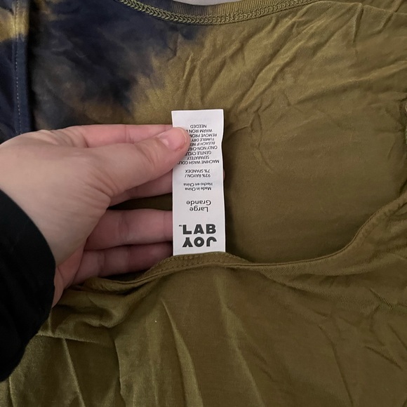 JoyLab Olive and Navy Tie-Dye Shirt - Picture 3 of 3